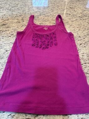 Banana Republic Sleeveless Ruffle-Front Tank Top - Magenta